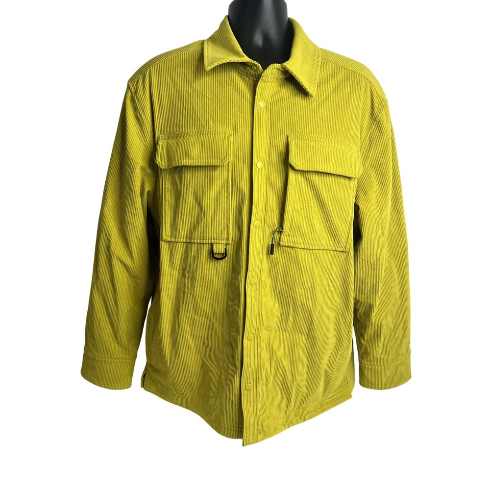 Bass Outdoor Jacket Mens Medium Antique Moss Corduroy Worker Shirt Quilted Lined